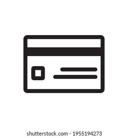 Bank card, credit card simple thin line icon vector illustration