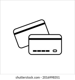Tarjeta bancaria, tarjeta de crédito, ilustración de vector de icono de línea delgada simple