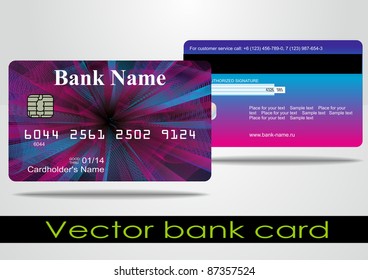 Bank card customer. Vector.