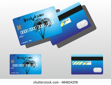bank card with dandelions.vector illustration.