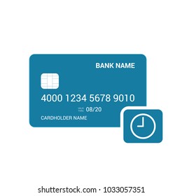 Bank card delay time icon. Vector illustration
