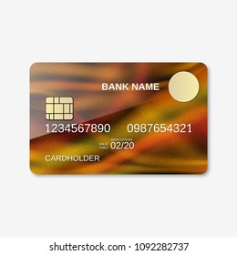 Bank card design vector template. Abstract style background with light effects