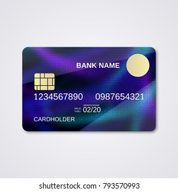 Bank card design vector template. Abstract digital circuit background