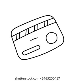 Bank card doodle. Vector Isolated on white background