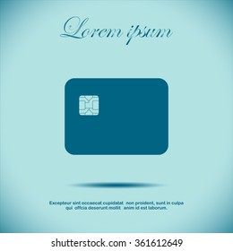 Bank card. Flat web icon.