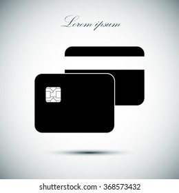Bank card. Flat web icon.