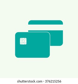 Bank card. Flat web icon.