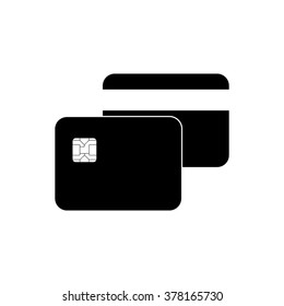 Bank card. Flat web icon.