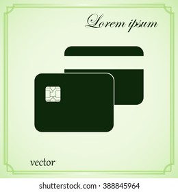 Bank card. Flat web icon.