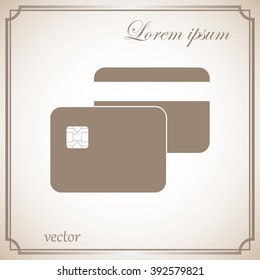 Bank card. Flat web icon.