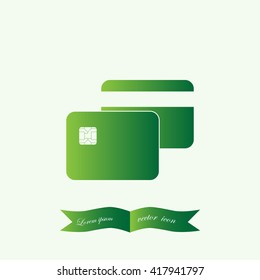 Bank card. Flat web icon.