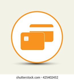 Bank card. Flat web icon.