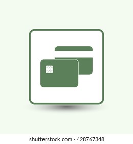 Bank card. Flat web icon.