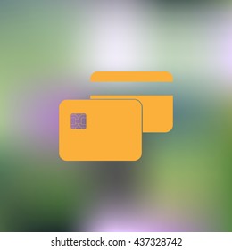 Bank card. Flat web icon.