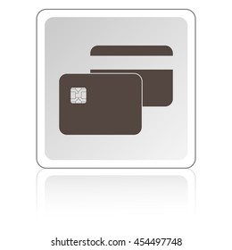 Bank card. Flat web icon.