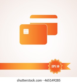 Bank card. Flat web icon.