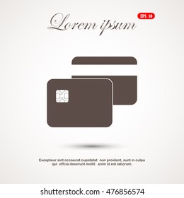 Bank card. Flat web icon.