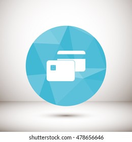 Bank card. Flat web icon.
