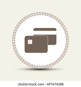 Bank card. Flat web icon.