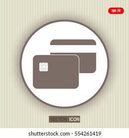 Bank card. Flat web icon.
