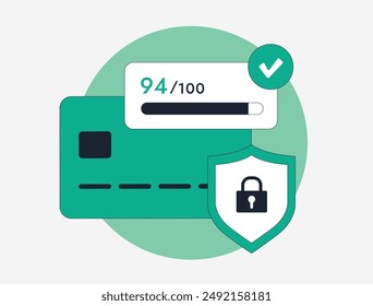 Bank card fraud detection - unauthorized use to steal funds or make purchases. Identity theft, credit card security, online fraud. Financial crime with secure transactions, phishing illustration