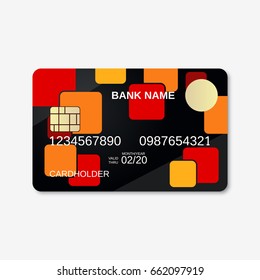 Bank card geometric colorful vector design template