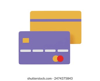  Bank card icon 3d render illustration