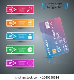 Bank card icon. Business infographic. Vector eps 10