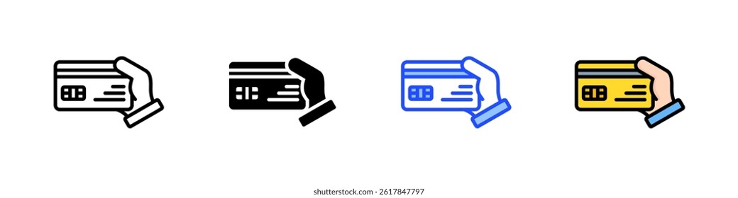 Bank Card Icon Collection With Multiple Styles