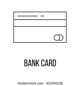 Bank card icon or logo line art style. Vector Illustration.