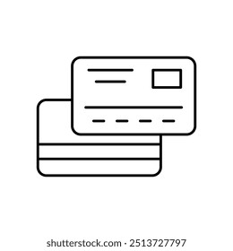 bank card icon. Outline style design isolated on white background
