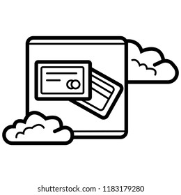 Bank card icon vector