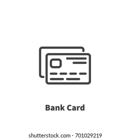 Bank Card icon, vector symbol in line style isolated on white background. Editable stroke 48x48 pixel perfect.