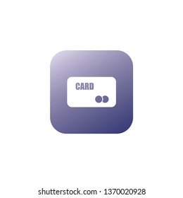 Bank card icon with violet background 