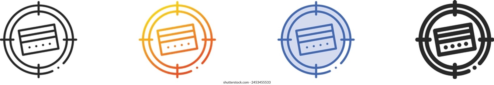 Icono de tarjeta bancaria.Diseño lineal delgado, degradado, trazo azul y estilo en negrita aislado sobre fondo blanco