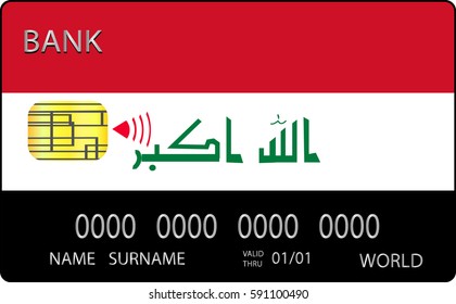 Bank Card Image Flag Iraq Stock Vector (Royalty Free) 591100490