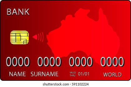 bank card with the image of a map of Australia