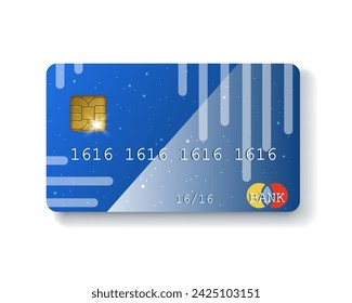 Bank card isolated on white background. Credit card. Payment card. Vector illustration.