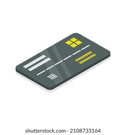 Tarjeta bancaria isométrica en segundo plano