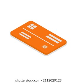 Bank card isometric on a background