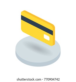 Bank card isometric vector icon