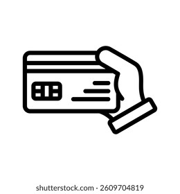 Bank Card Line Vector Illustration On White Background.