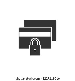 bank card, lock, security icon. Element of business icon for mobile concept and web apps. Glyph bank card, lock, security icon can be used for web and mobile