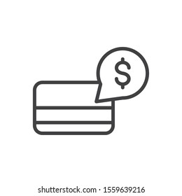 bank card money finance icon thick line vector illustration