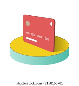 bank card on a 3d object, design, financial capital