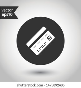 Bank card outline icon design. Credit card vector icon. Credit card vector sign. EPS 10 flat symbol. Credit card line icon. Round icon design
