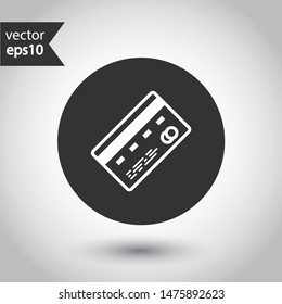 Bank card outline icon design. Credit card vector icon. Credit card vector sign. EPS 10 flat symbol. Credit card line icon. Round icon design