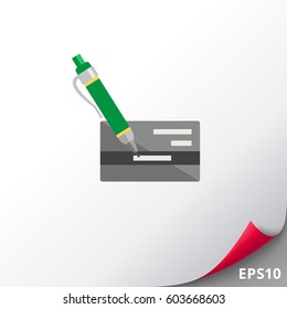 Bank Card and Pen Icon