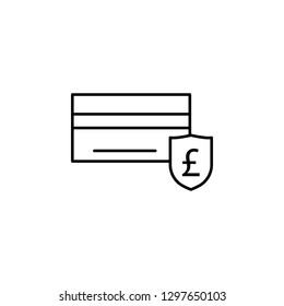 bank card, pound icon. Element of finance illustration. Signs and symbols icon can be used for web, logo, mobile app, UI, UX on white background