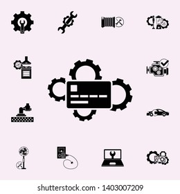 Bank Card Repair, gears icon. Repair icons universal set for web and mobile